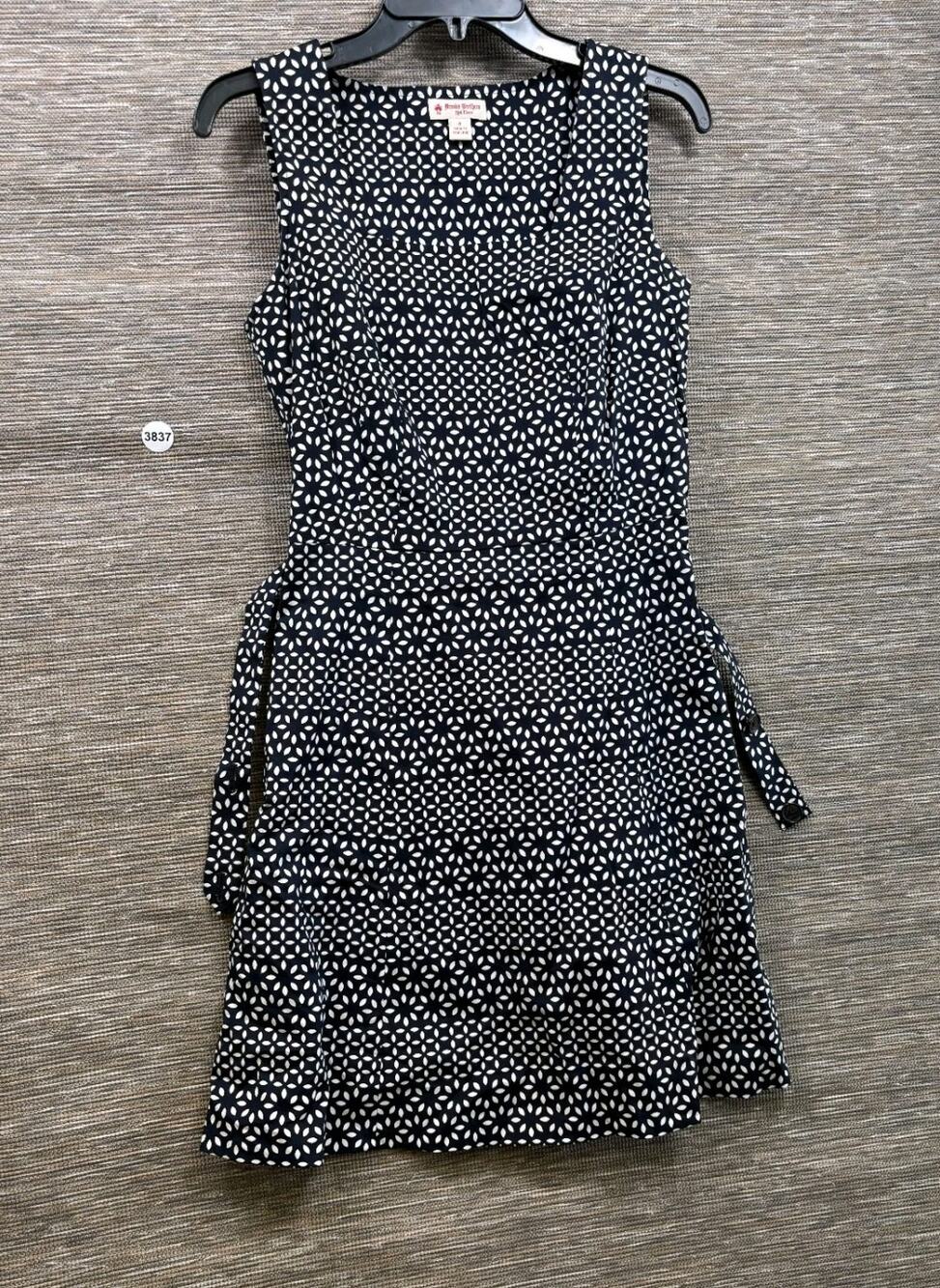 Brooks Brothers Red Fleece Fit & Flare Dress Size 4 Navy Blue White Belted